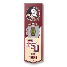 YouTheFan - Florida State Seminoles 6'' x 19'' 3D StadiumView Banner - Multicolor