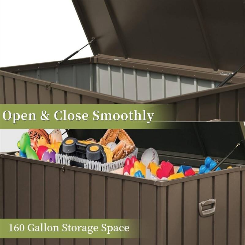 Open & Close Smoothly  
160 Gallon Storage Space