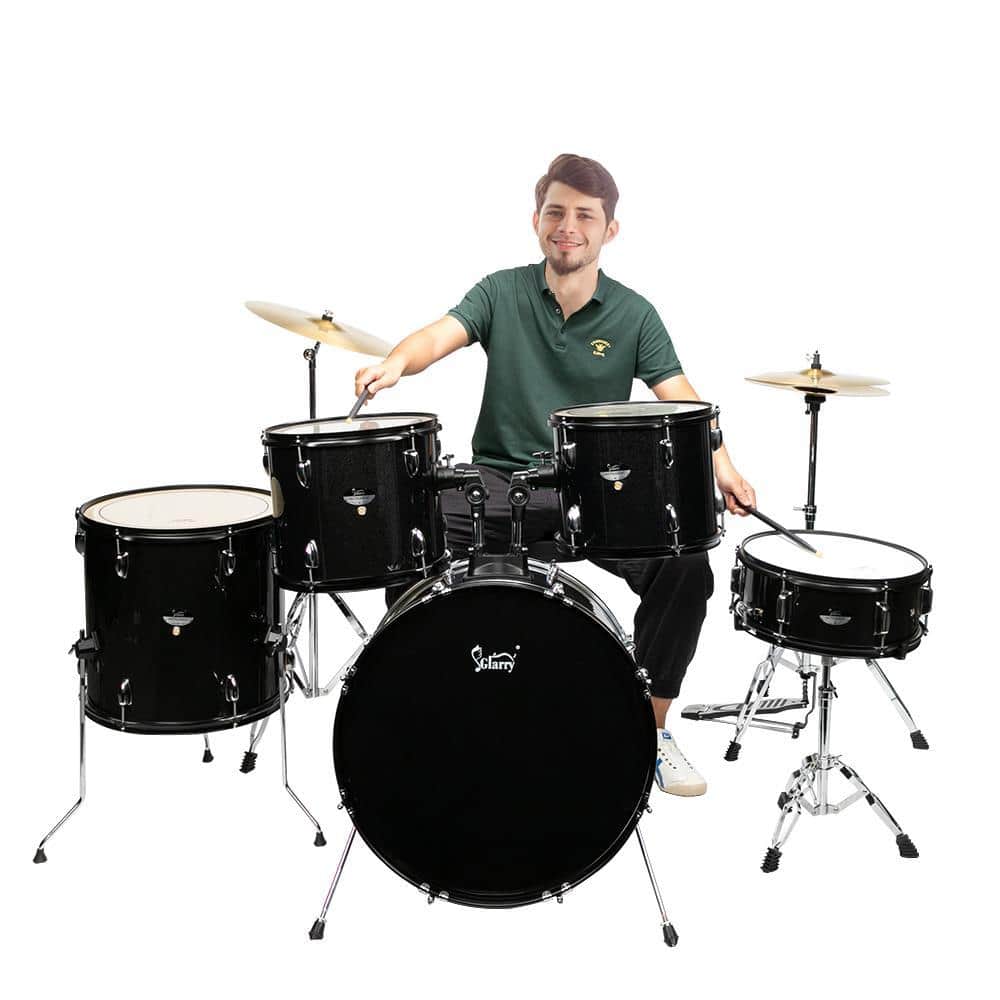 Winado - Adult 5-Piece Drum Set, 22 Inches Complete Full Size Kit with Bass, Toms, Snare, Floor, Adjustable Throne, Stands