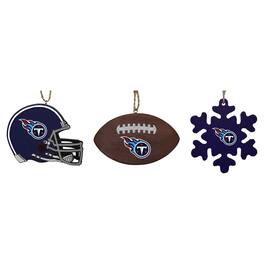 The Memory Company - Tennessee Titans Three-Pack Helmet, Football & Snowflake Ornament Set - Multicolor