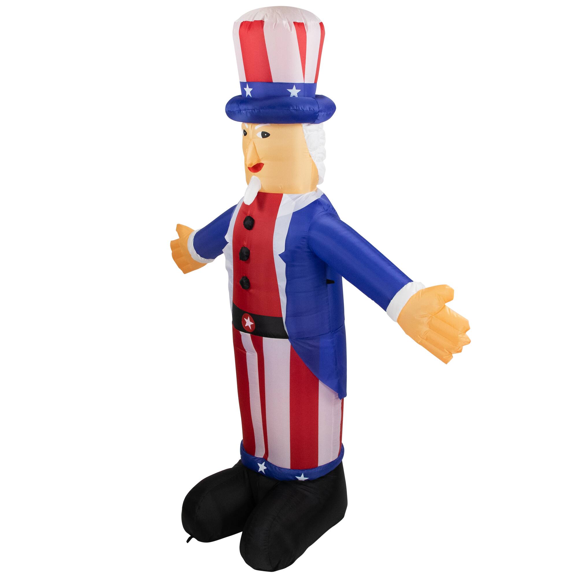 Alt View 5. Northlight - Lighted Inflatable Uncle Sam Patriotic Outdoor Decoration - 6' - White.