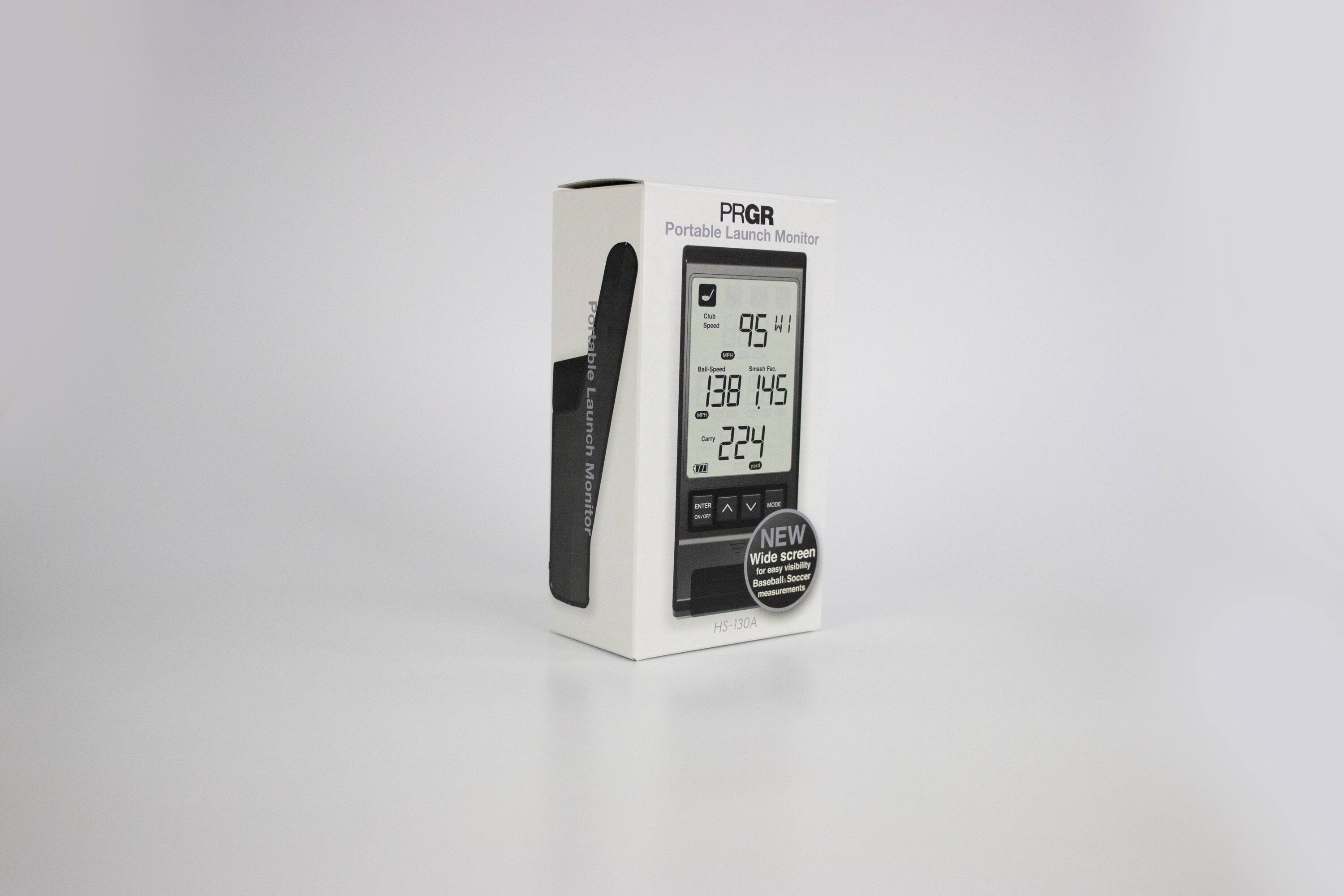 PRGR Portable Launch Monitor Portable Launch Monitor Club Speed 95 WI n L  Smaun - 138 145 - Carry 224  - ENTER V -A - NEW Wide screen for easy visibility Baseball.Soccer Soccer measurements HS-13DA