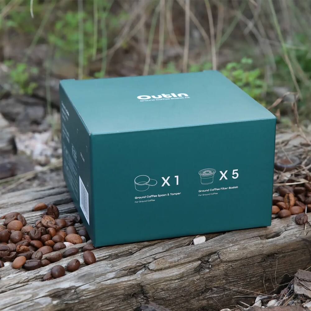 Outin C - X1 1 pound Ground Coffee or-rounded-coffee grinder C for X5 5 Filter Baskets around Coffee w/metal cup.