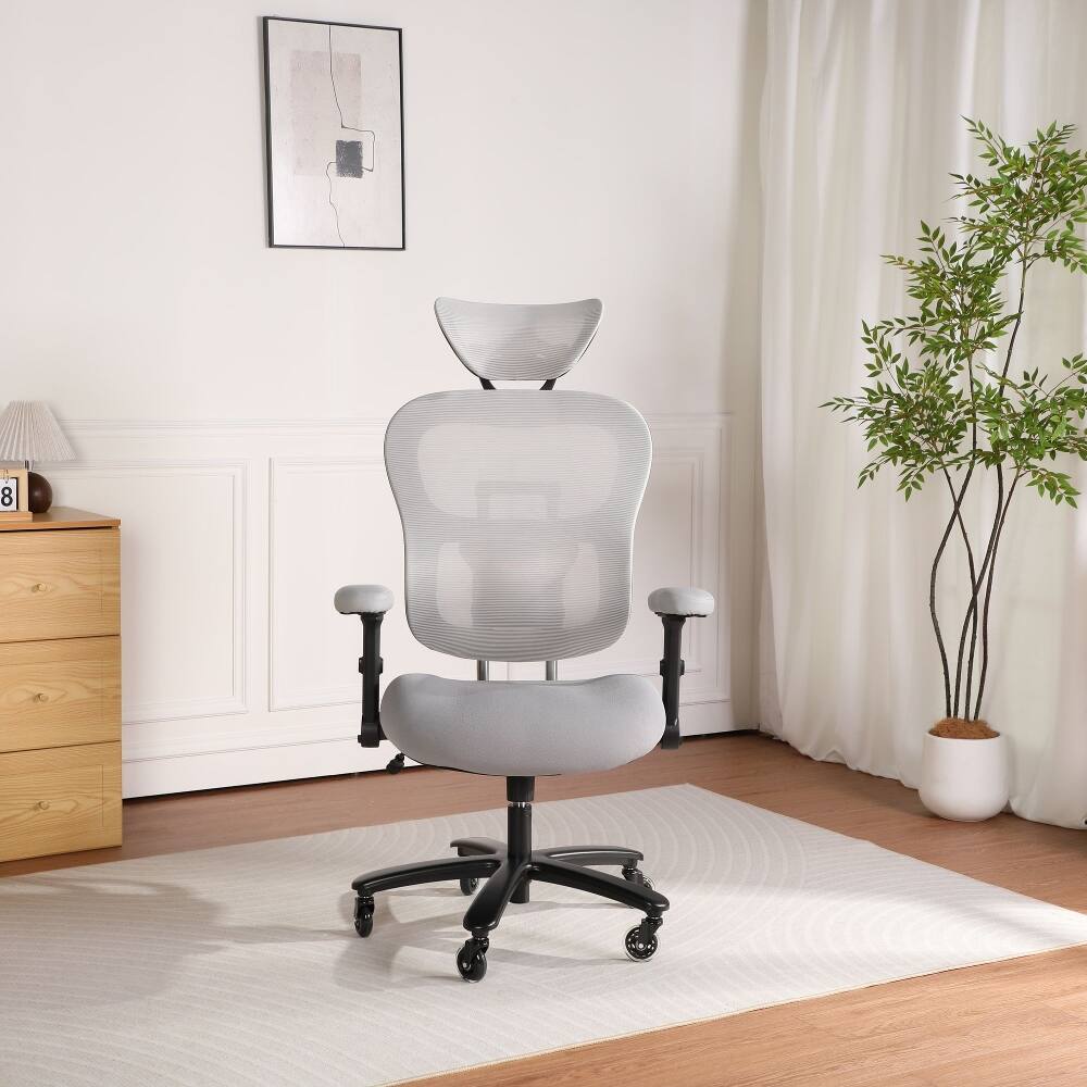 Angle. Loheer - Loheer Big and Tall Office Chair Ergonomic Gaming Chair Grey - Grey.