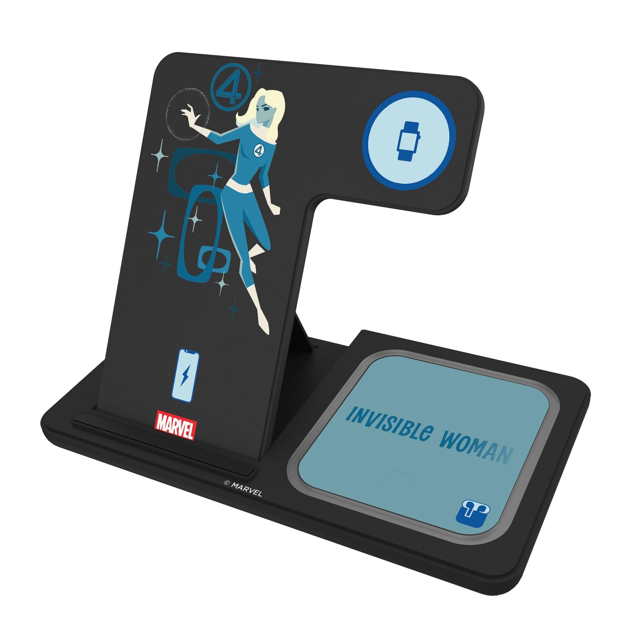 Keyscaper - Marvel Badge 3 in 1 Charging Station - Invisible Woman