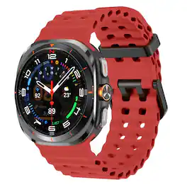StrapsCo - Motion Strap Silicone Rubber Watch Band For Samsung Galaxy Watch Ultra - Red