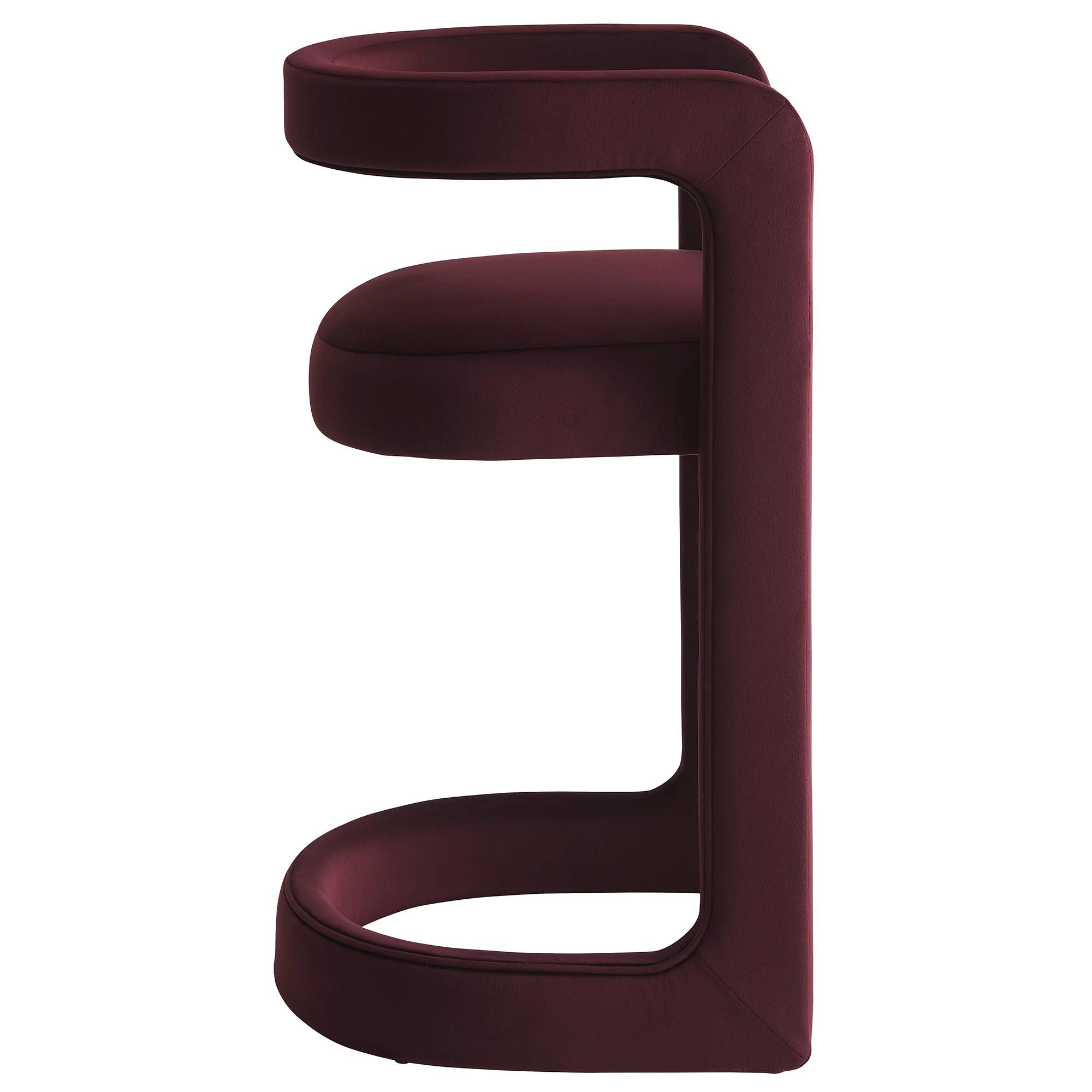 Back. Modway - Winslow Performance Velvet Counter Stool - Purple.