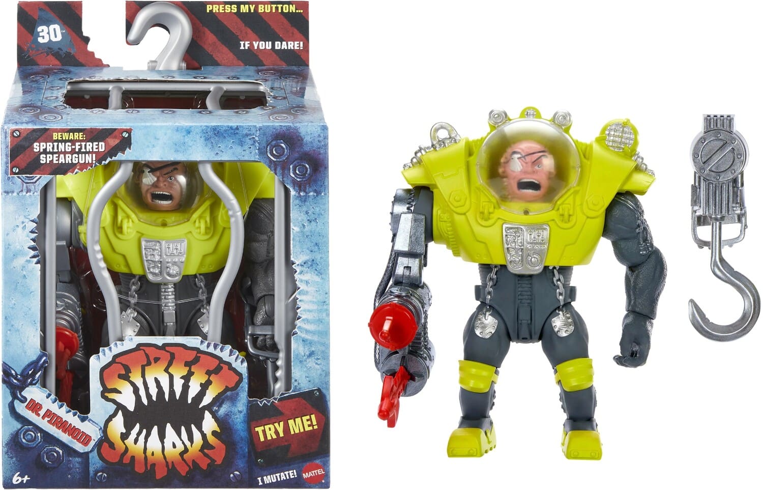 Street Sharks Dr Piranoid Action Figure, 30th Anniversary - COLLECTABLES - Mattel