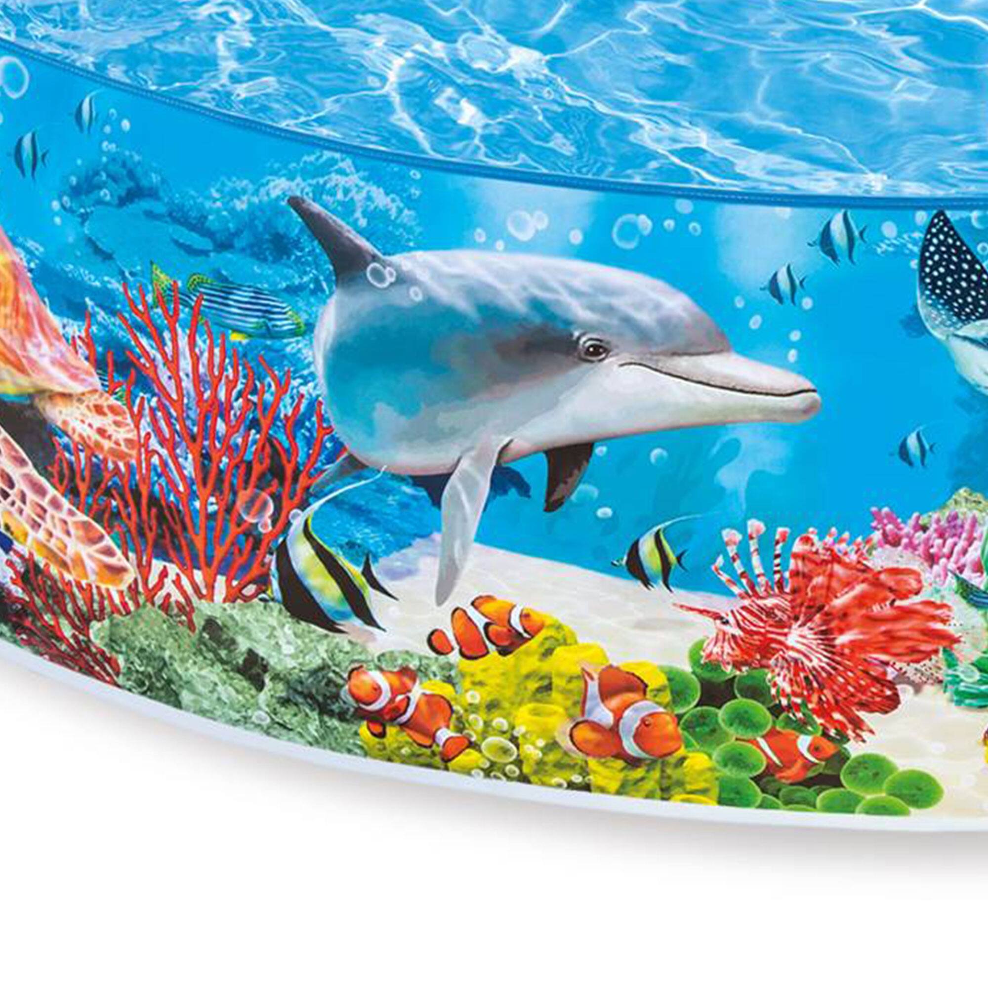 Alt View 3. Intex - Intex Deep Sea Blue 8ft x 18in SnapSet Instant Above Ground Swimming Kiddie Pool.
