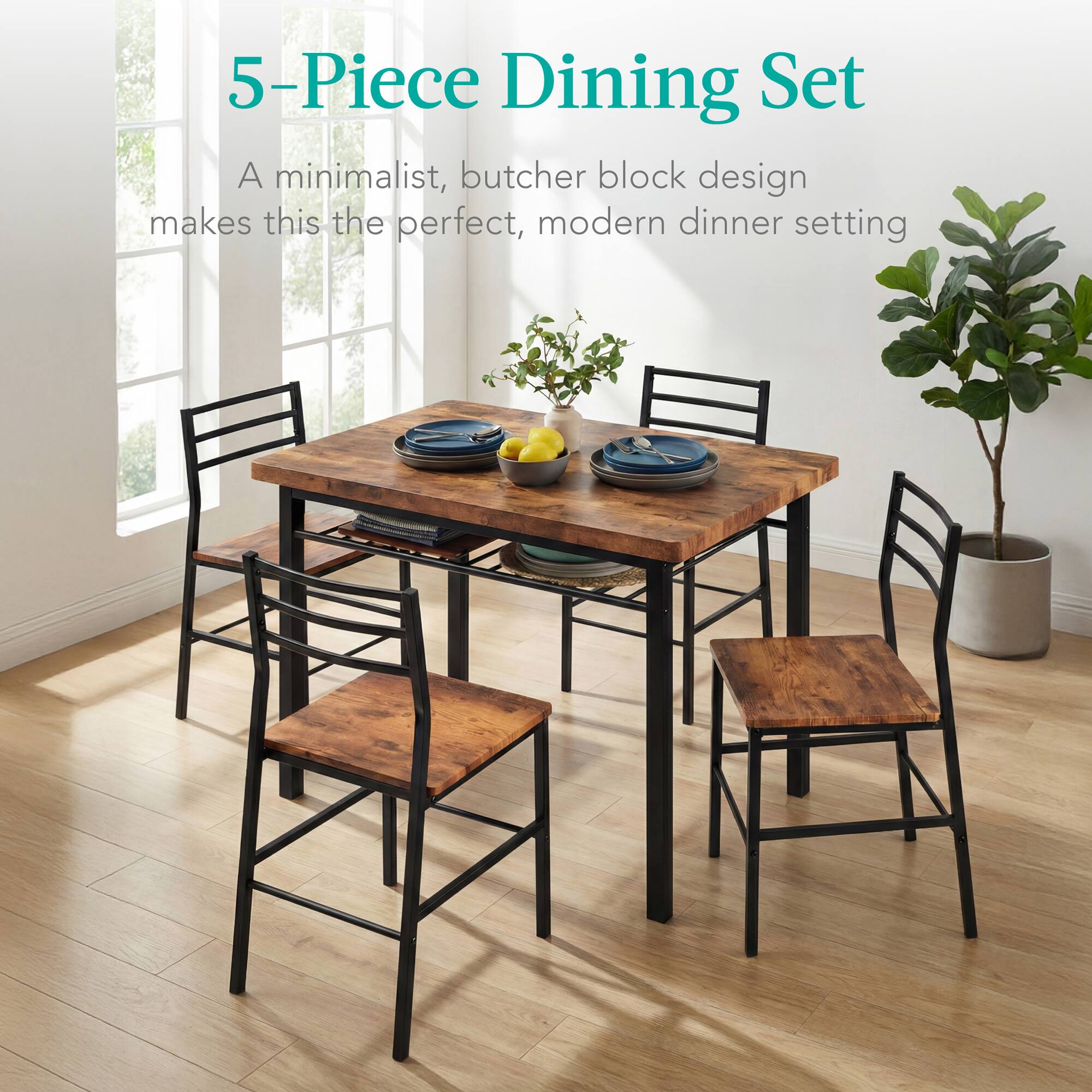 5-Piece Dining Set

A minimalist, butcher block design makes this the perfect, modern dinner setting