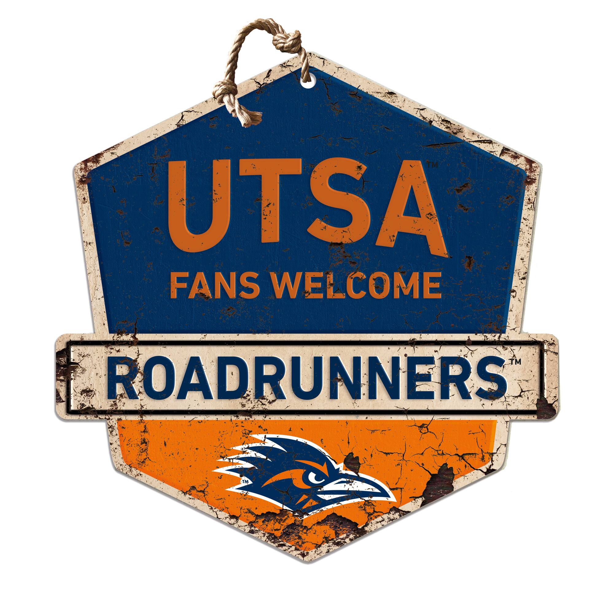UTSA Roadrunners 20'' x 20'' Fans Welcome Badge Sign