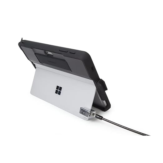 Left. Kensington - Kensington Keyed Cable Lock Surface Pro - 5.91 ft Cable - Keyed Lock - Black, Silver - Carbon Steel, Plastic - For.