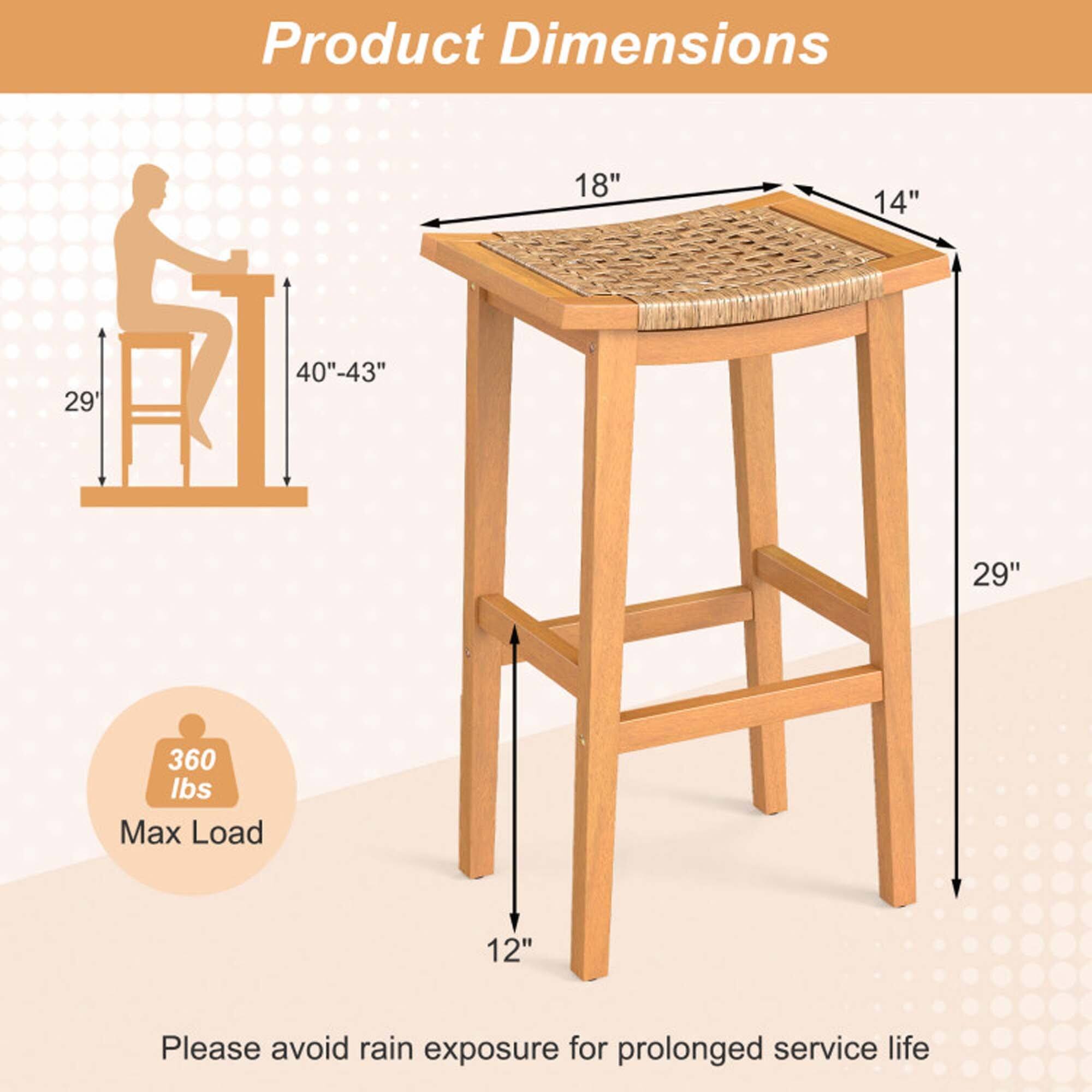 Product Dimensions: 18" x 14" x 29" x 40"-43" x 12"  
Max Load: 360 lbs  
Please avoid rain exposure for prolonged service life