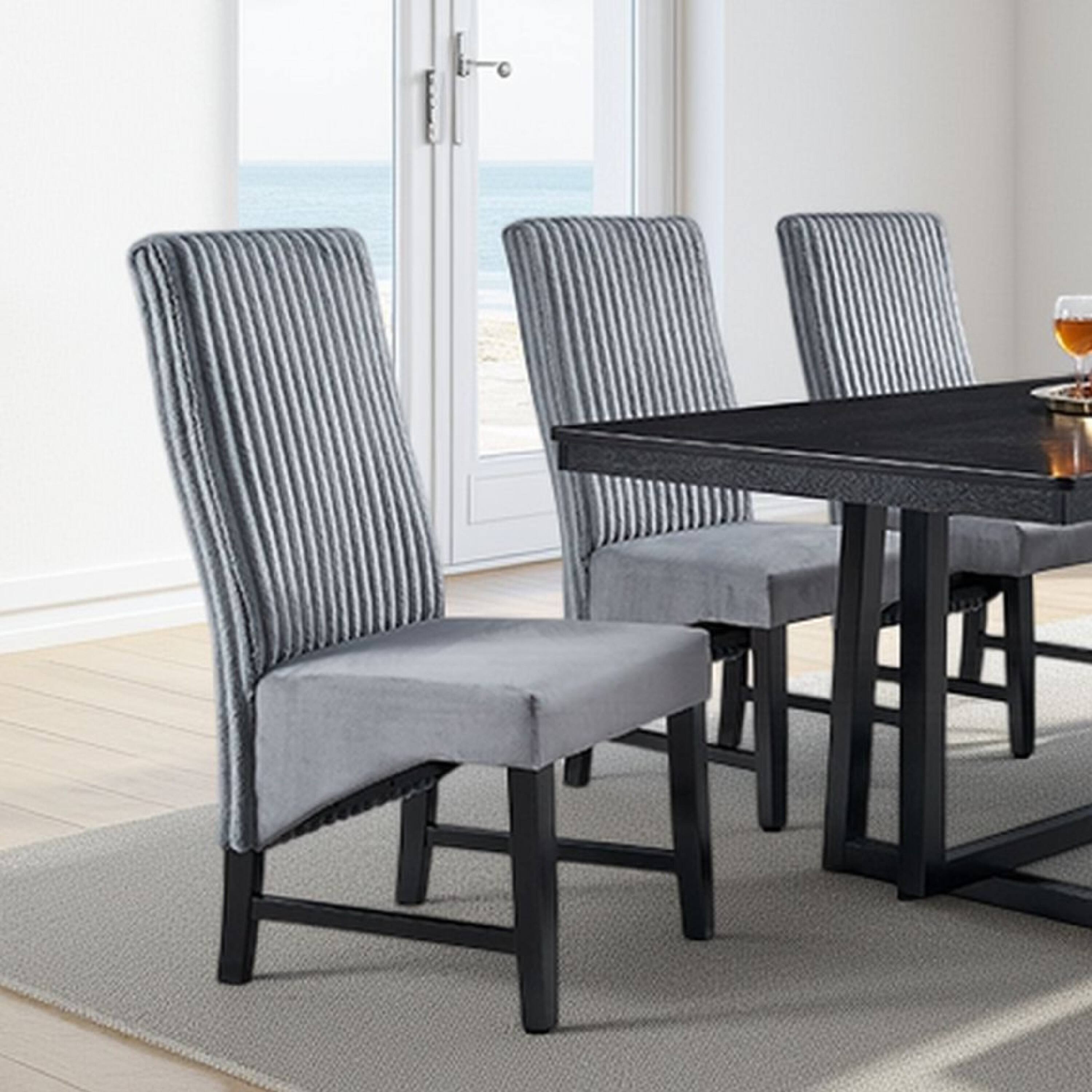 Alt View 5. Manhattan Lane - Jory Dining Chair Set of 2, Padded Seat n Back - Gray, Black.