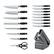 Alt View 23. Ninja - Foodi NeverDull Premium 17-Piece Knife Block Set with Built-in Sharpener System - Black & Silver.