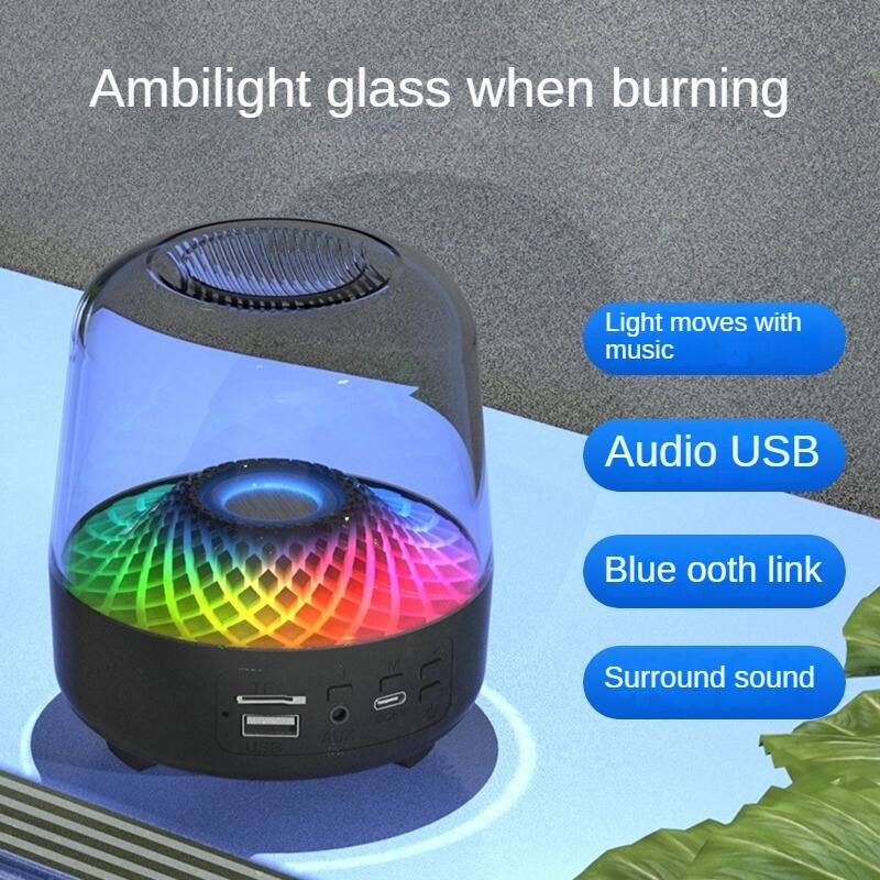Ambilight glass when burning

- Light moves with music
- Audio USB
- Blue ooth link
- Surround sound