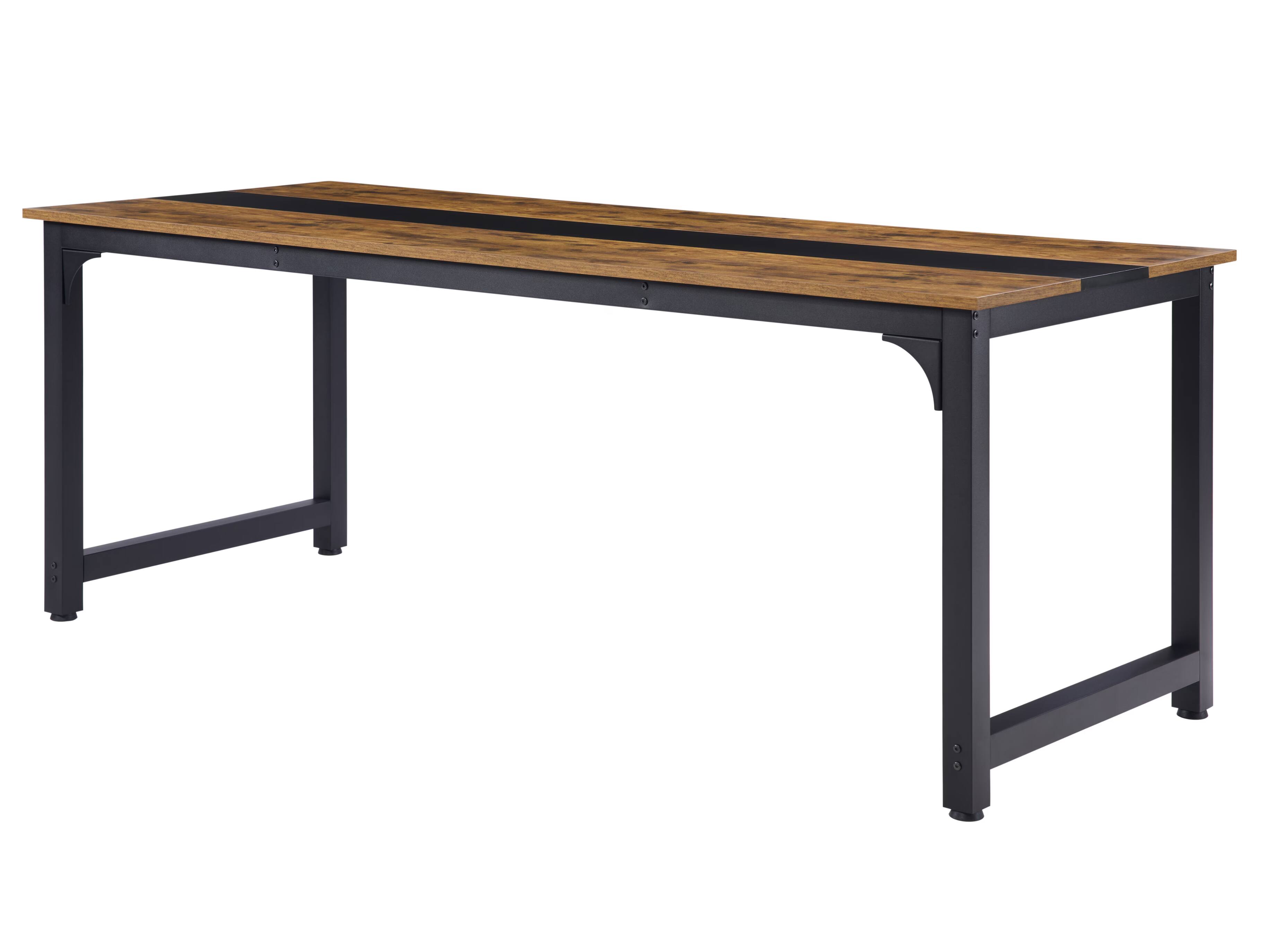 GTPlayer - Computer Desk 79.5 Inch Large Gaming Desk Large Legroom Work Desk - Rustic Brown