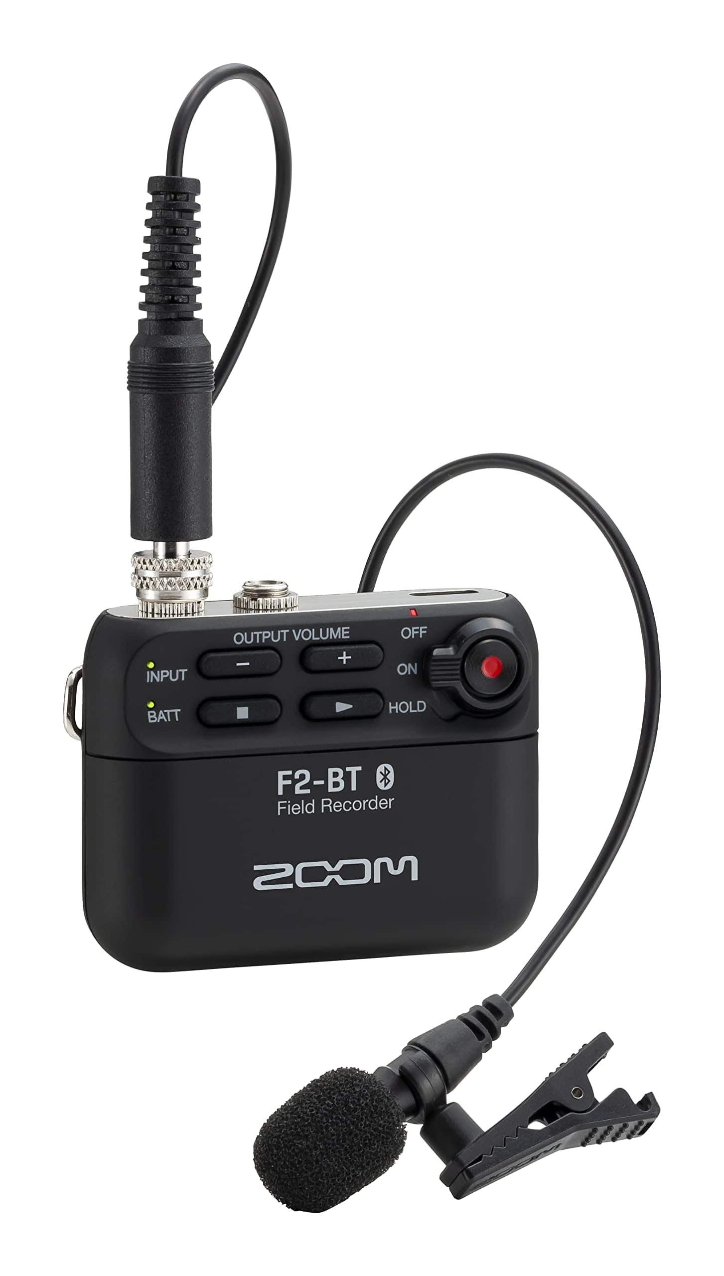 Zoom - F2-BT Lavalier Recorder with Bluetooth, 32-Bit Float Recording, Audio for Video, Wireless Timecode Synchronization - Black