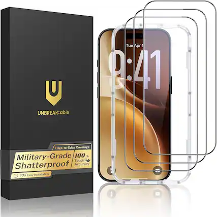 UNBREAKable
Tue Apr 1 9:41
Edge-to-Edge Coverage Military-Grade 100% Touch Shatterproof Accuracy 10s Easy Installation