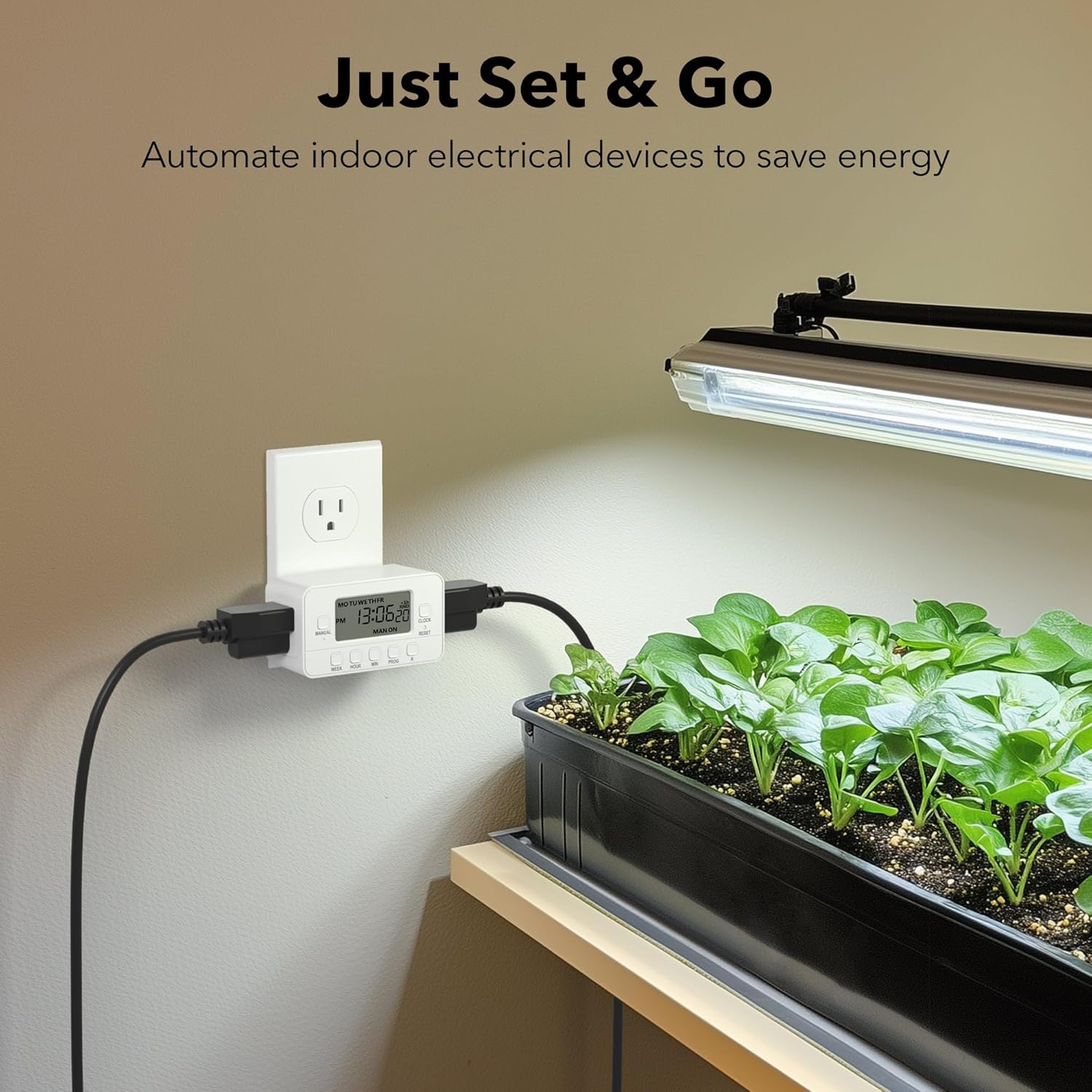 Just Set & Go  
Automate indoor electrical devices to save energy.  

a - 13:0620 MACCIO