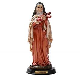 Pacific Trading - Saint Theresa of Ávila Wood Base with Brass Name Plate Figurine 7.75 Inch - Multicolor