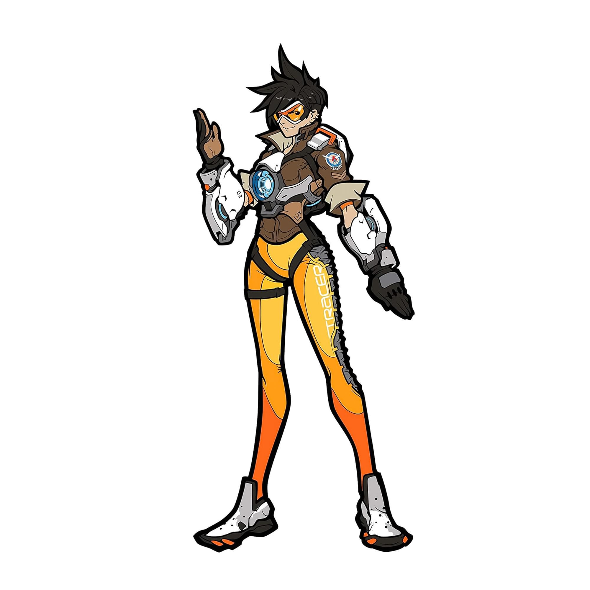 Alt View 10. CMD Collectibles - Overwatch 3-Inch Collectible Enamel FiGPiN Wave 1 - Tracer - Yellow.