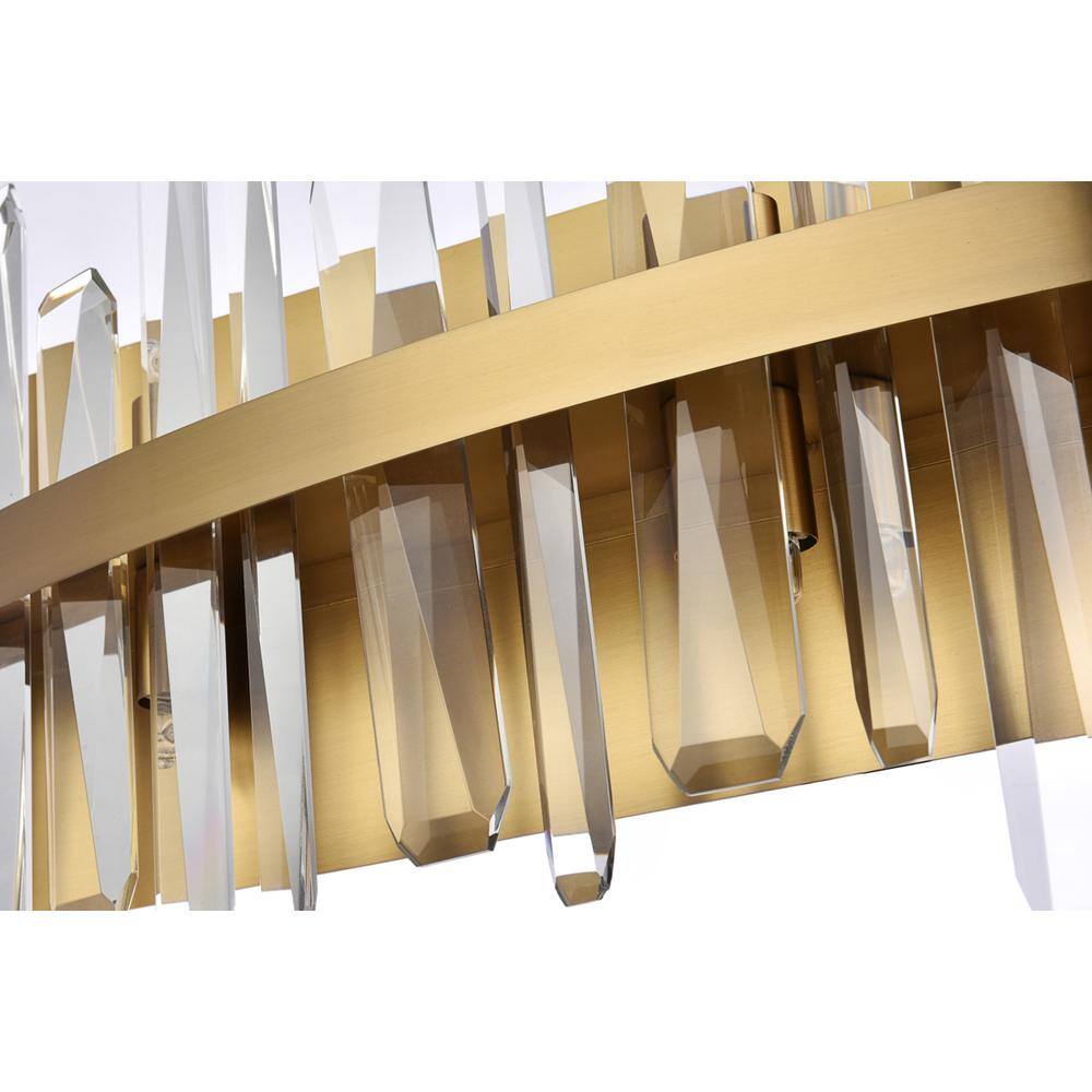 Left. Elegant Lighting - Serena 24 inch crystal bath sconce in satin gold - Satin Gold.