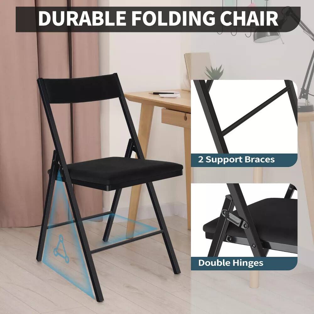 DURABLE FOLDING CHAIR

2 Support Braces

Double Hinges