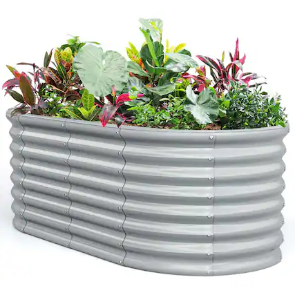 Front. Costway - Costway Raised Garden Bed Kit Planter Raised Garden Boxes Outdoor 65" x 32" x 24" - Gray.