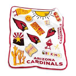 Logo Brands - Arizona Cardinals 50'' x 60'' Native Raschel Plush Throw Blanket - Multicolor