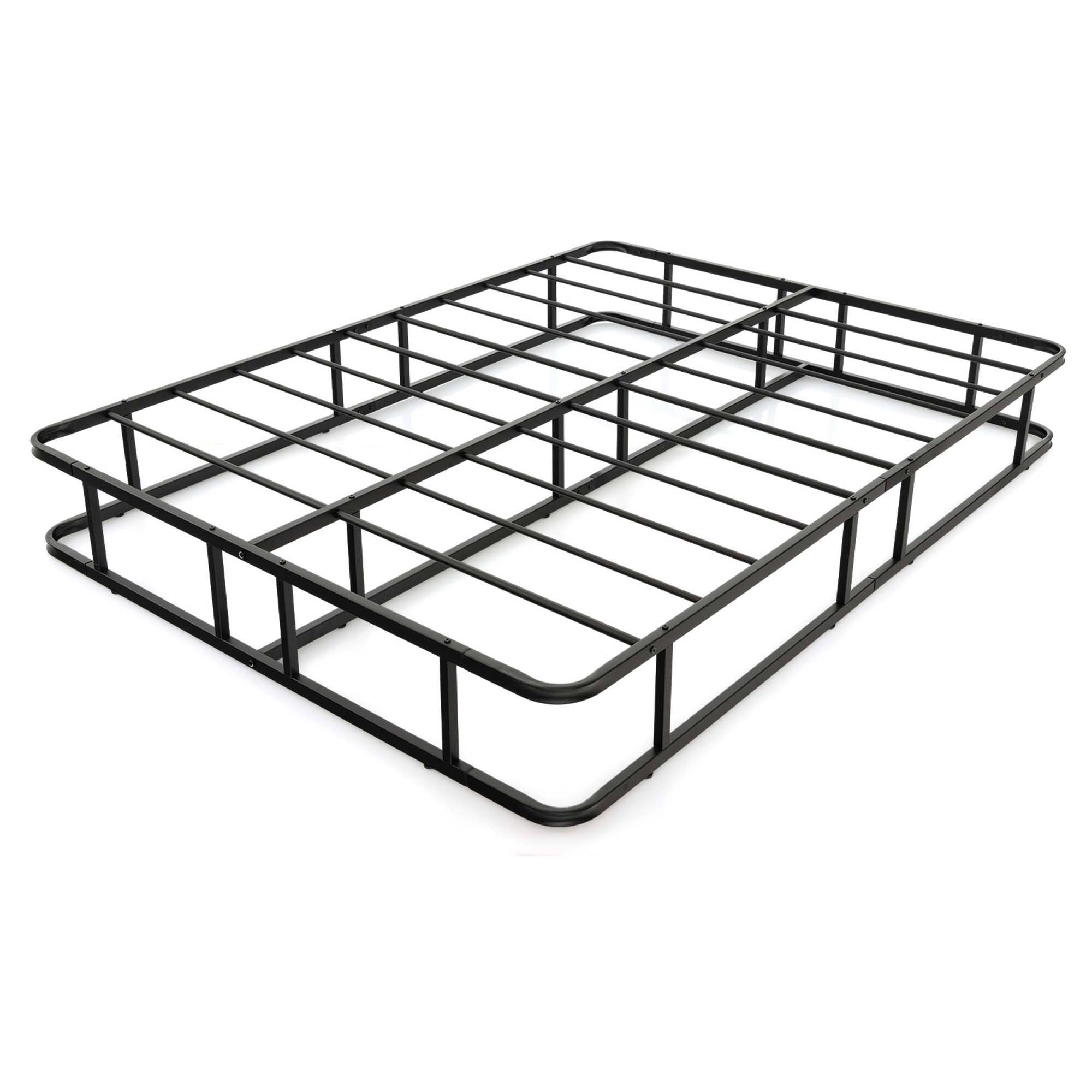 Costway - Queen Size Metal Platform Bed Frame Mattress Foundation with Slat Support - Black
