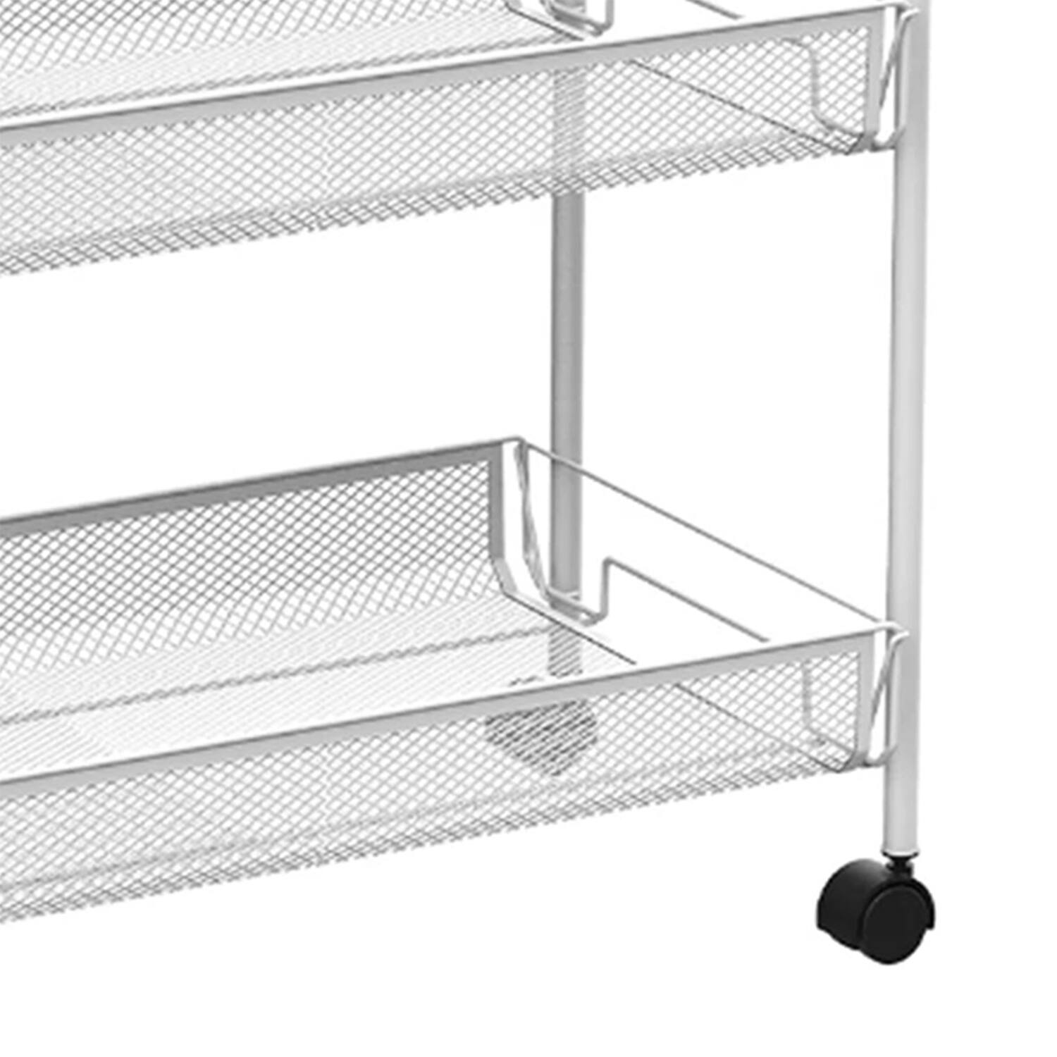 Alt View 4. Better Houseware - Better Houseware 2002 4-shelf Wheeled Metal Trolley, White - white.