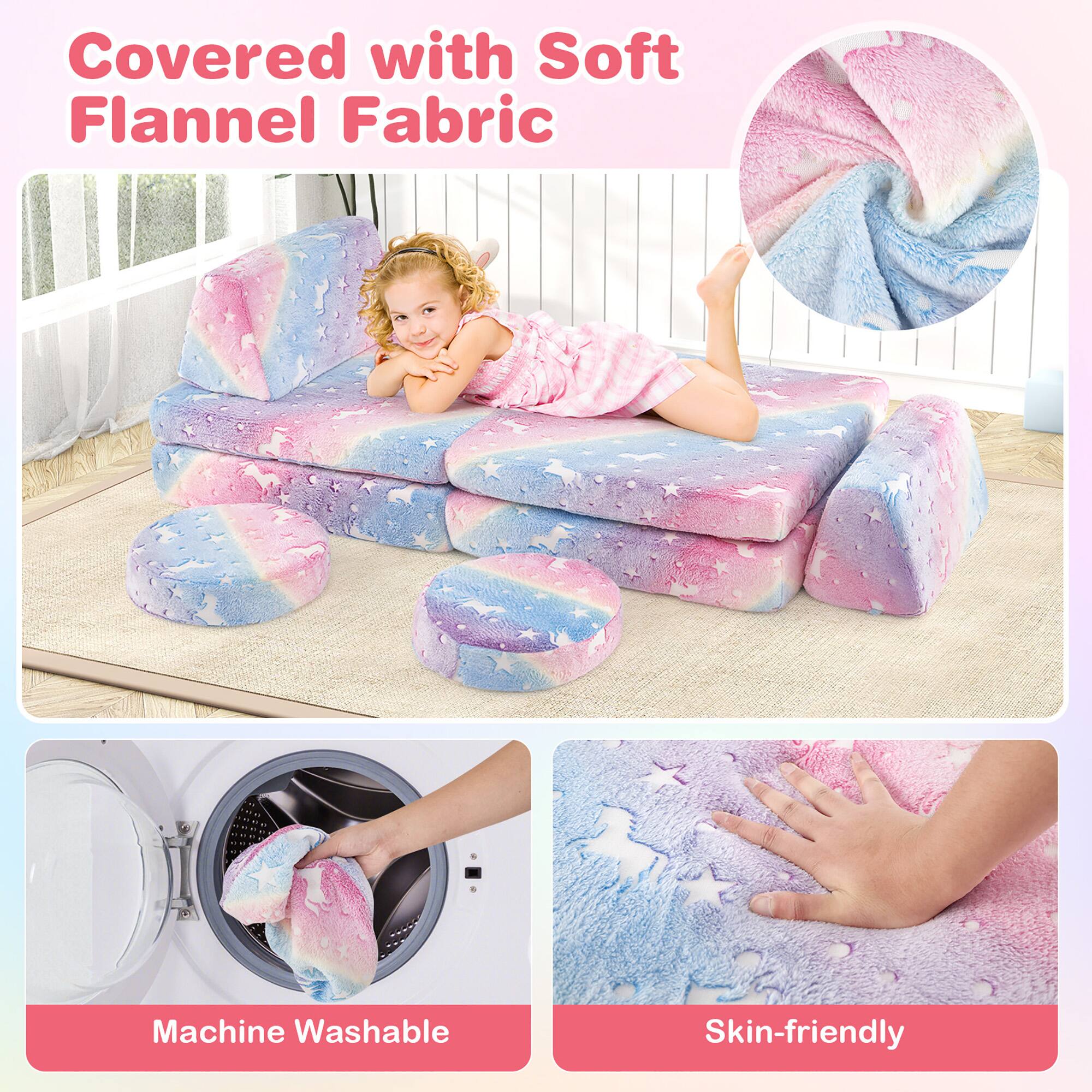 Covered with Soft Flannel Fabric

Machine Washable

Skin-friendly