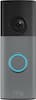 Front. Ring - Ring Battery Doorbell (newest model) Retinal 2K with wide-angle video, up to 6x Zoom, Two-Way Talk, and Built-In Battery - Speckled Grey.
