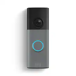Ring - Battery Doorbell (newest model) Retinal 2K with wide-angle video, up to 6x Zoom, Two-Way Talk, and Built-In Battery - Speckled Grey