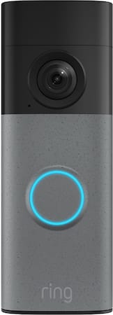 Ring - Battery Doorbell (newest model) Retinal 2K with wide-angle video, up to 6x Zoom, Two-Way Talk, and Built-In Battery - Speckled Grey