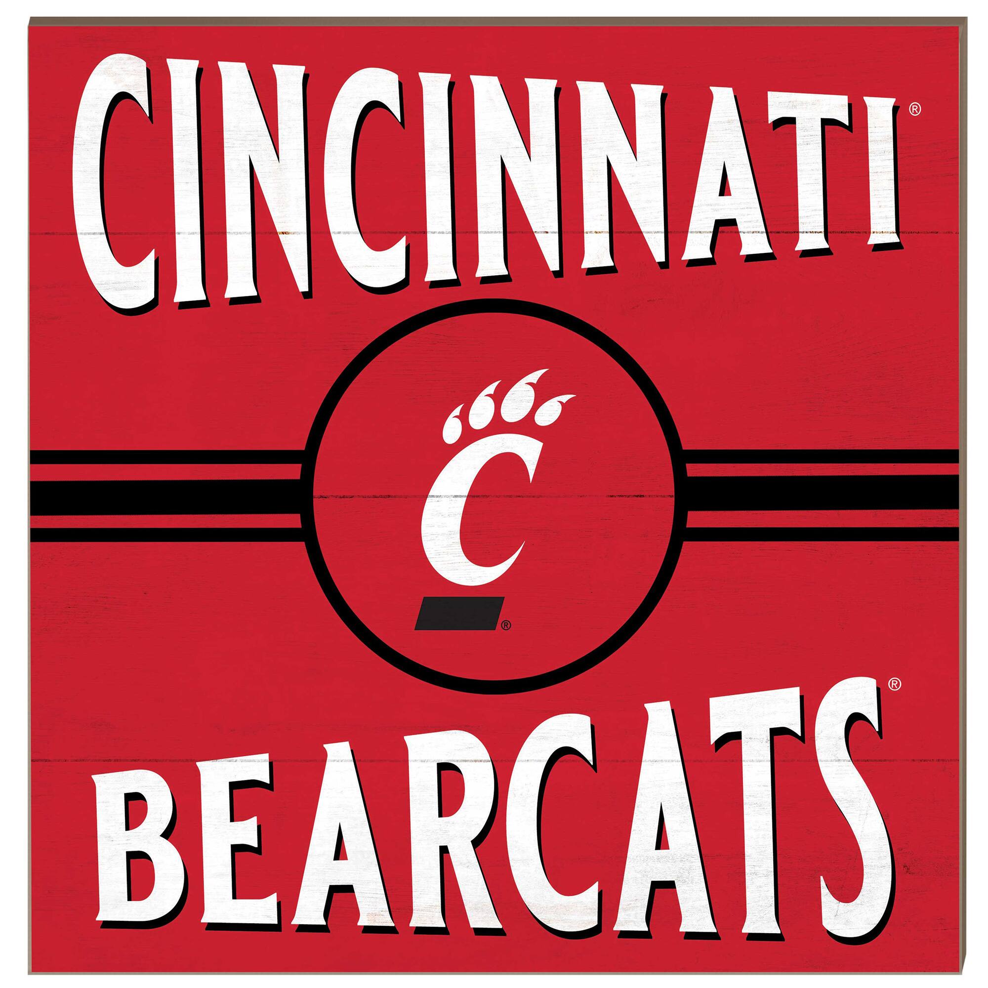 Cincinnati Bearcats 10'' x 10'' Retro Team Sign