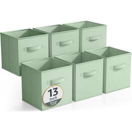 Sorbus - Fabric Storage Cubes, 8 Foldable Storage Bins for Organizing Pantry, Cubbies, Toy Box, Clothes Storage - Sage Green