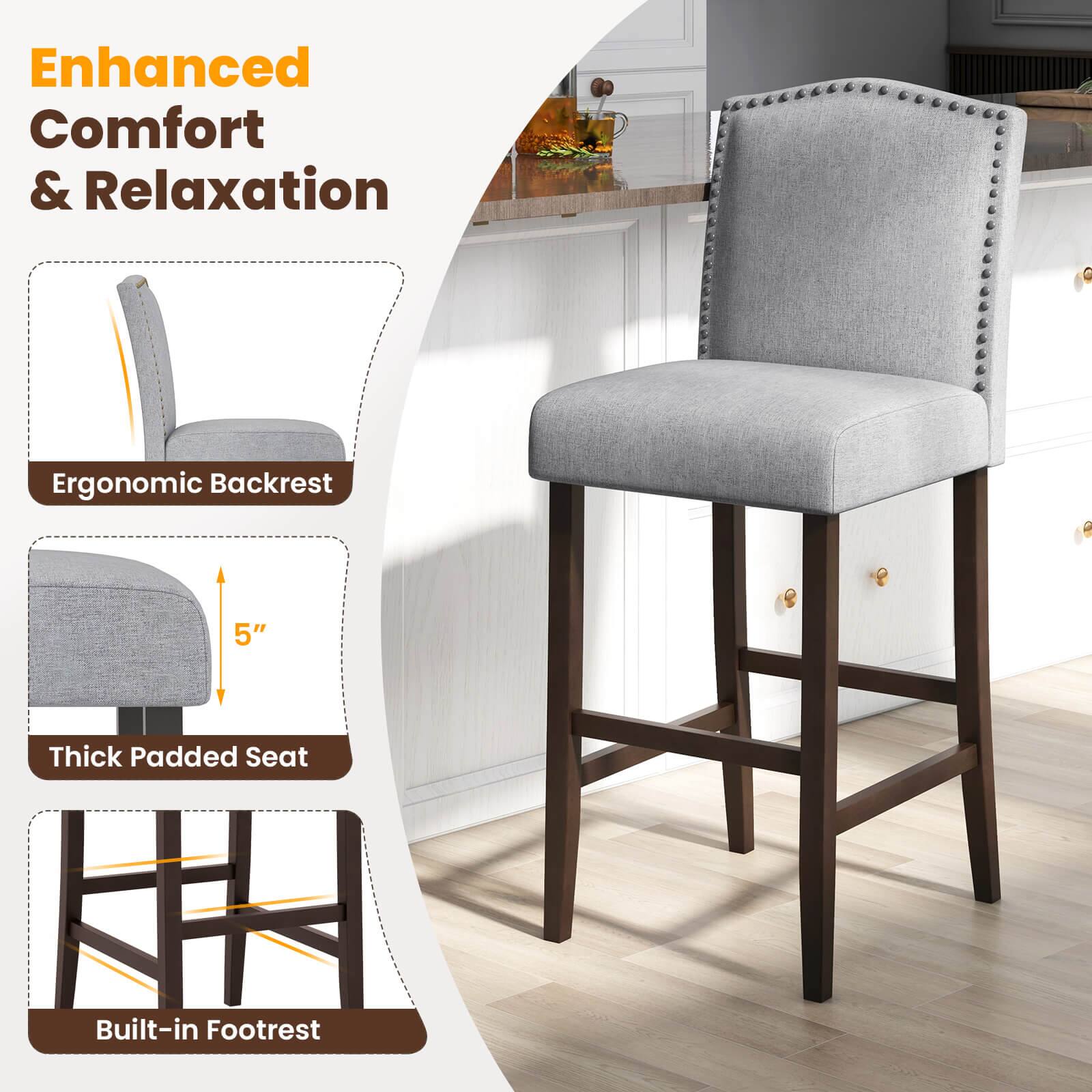 Enhanced Comfort & Relaxation: Ergonomic Backrest, 5" Thick Padded Seat, Built-in Footrest.