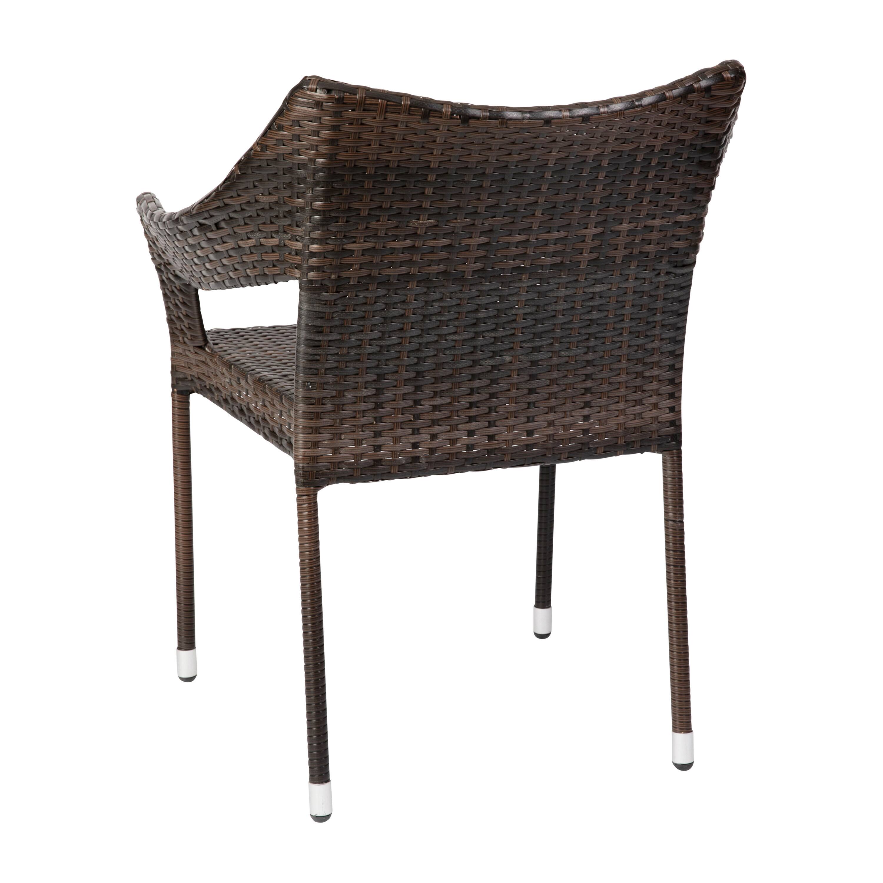 Alt View 7. Emma + Oliver - Embry All-Weather Indoor/Outdoor Stacking Patio Dining Chair with Steel Frame and Weather Resistant PE Rattan - Espresso.