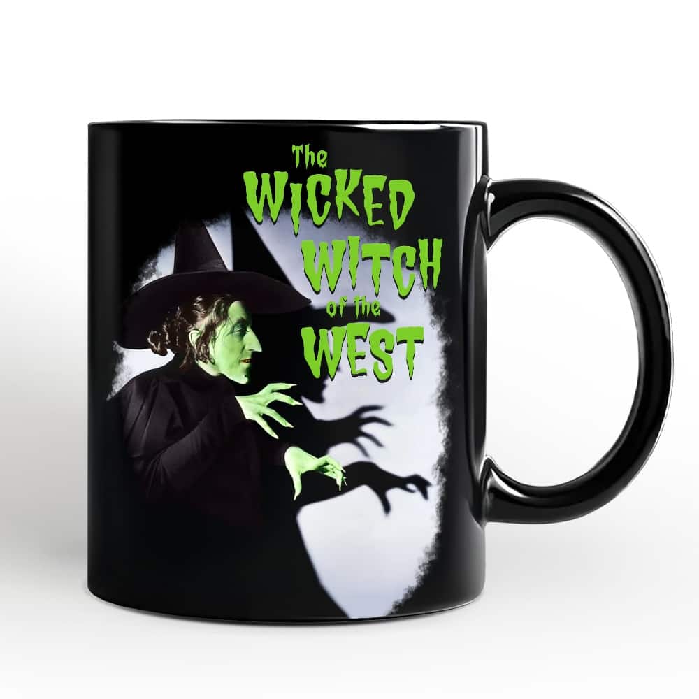 OrnamentallyYou - Vintage Wicked Witch of the West Mug, Wizard of Oz Halloween Gift - Black