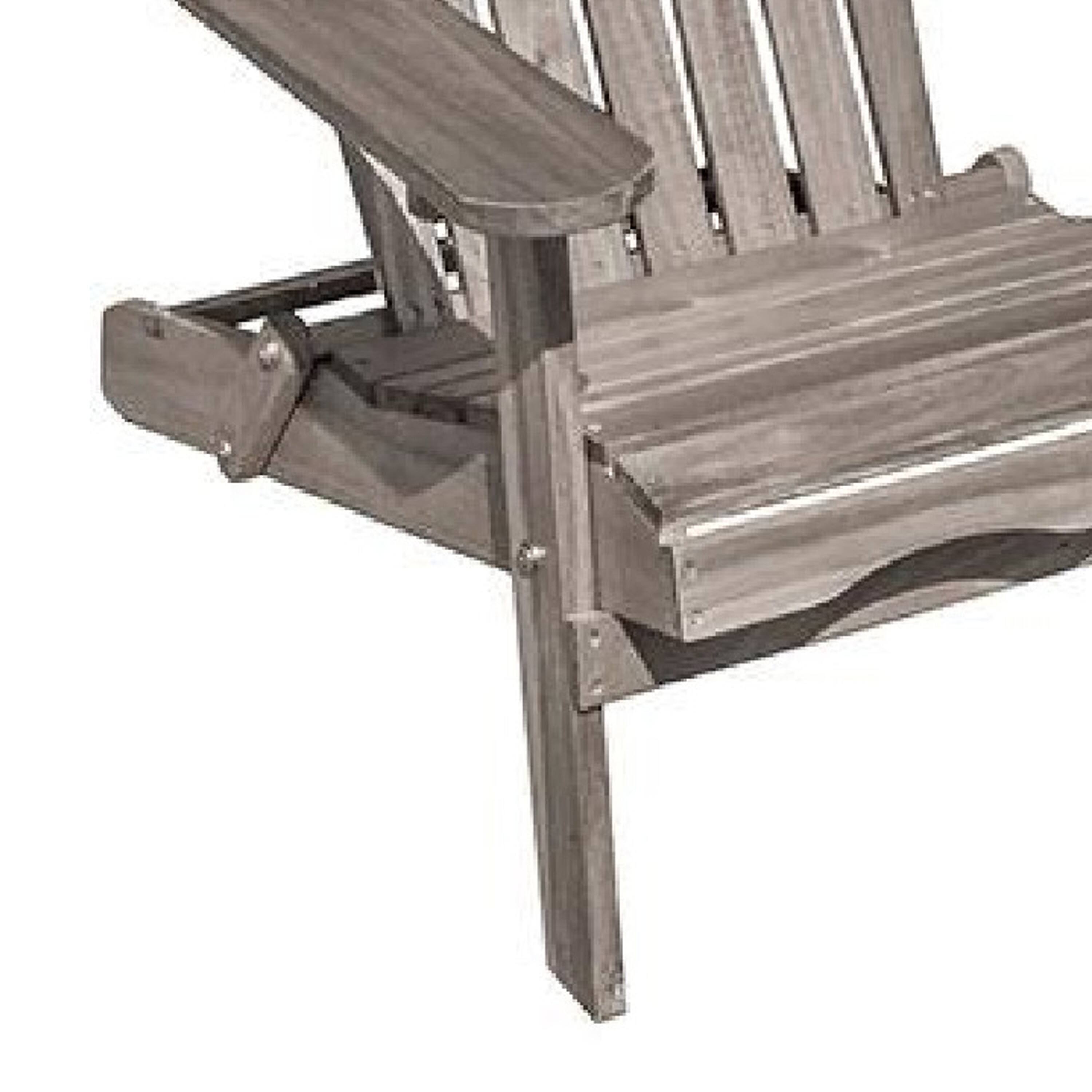 Alt View 3. Manhattan Lane - Geli Outdoor Adirondack Chair, Slatted Back - Gray.