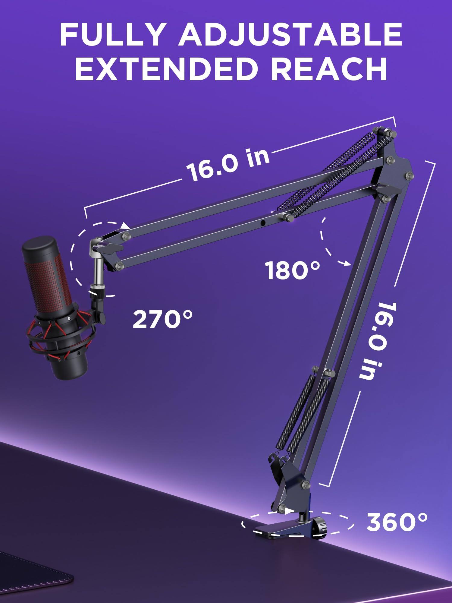 FULLY ADJUSTABLE EXTENDED REACH

16.0 in

270°

180°

16.0 in

360°