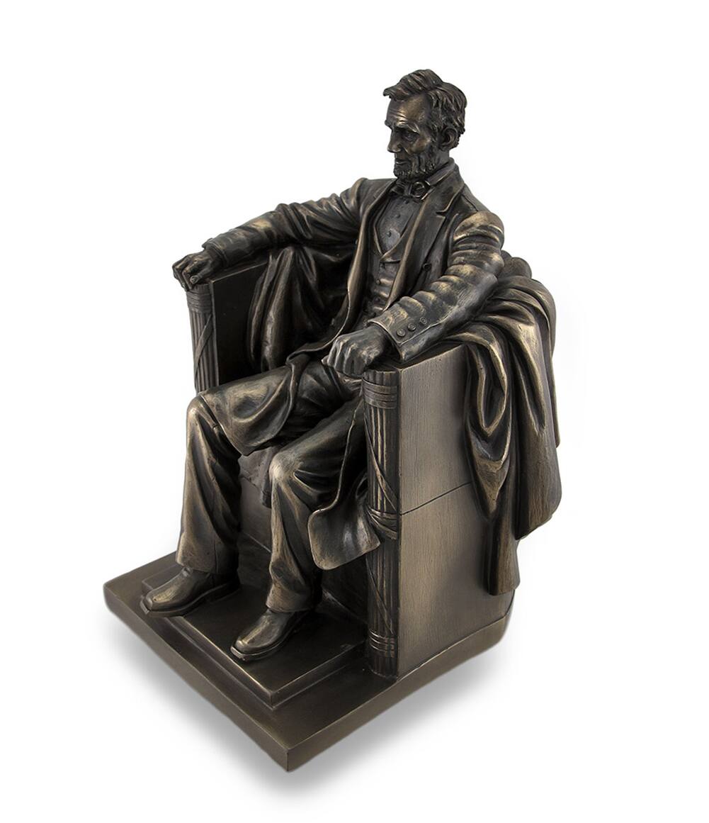 Alt View 1. Veronese Design - Seated Abraham Lincoln Bronzed Historical Sculptural Statue - Bronze.