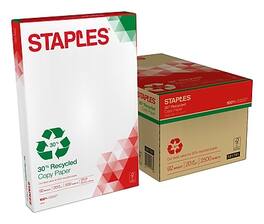 Staples - 30% Recycled 11" x 17" Copy Paper, 20 lbs., 92 Brightness, 500 Sheets/Ream, 5 Reams/Carton - White