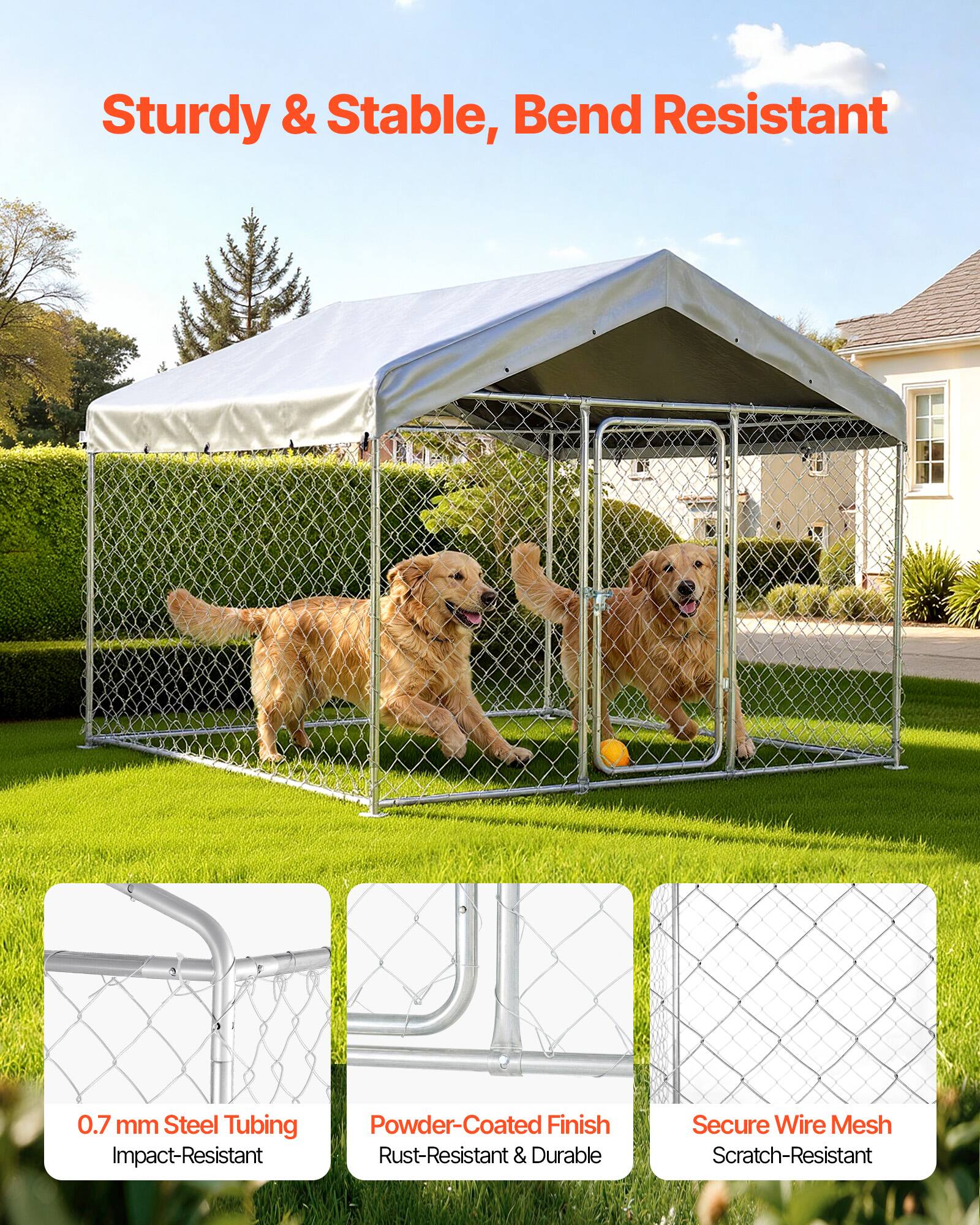 Sturdy & Stable, Bend Resistant

0.7 mm Steel Tubing
Impact-Resistant

Powder-Coated Finish
Rust-Resistant & Durable

Secure Wire Mesh
Scratch-Resistant