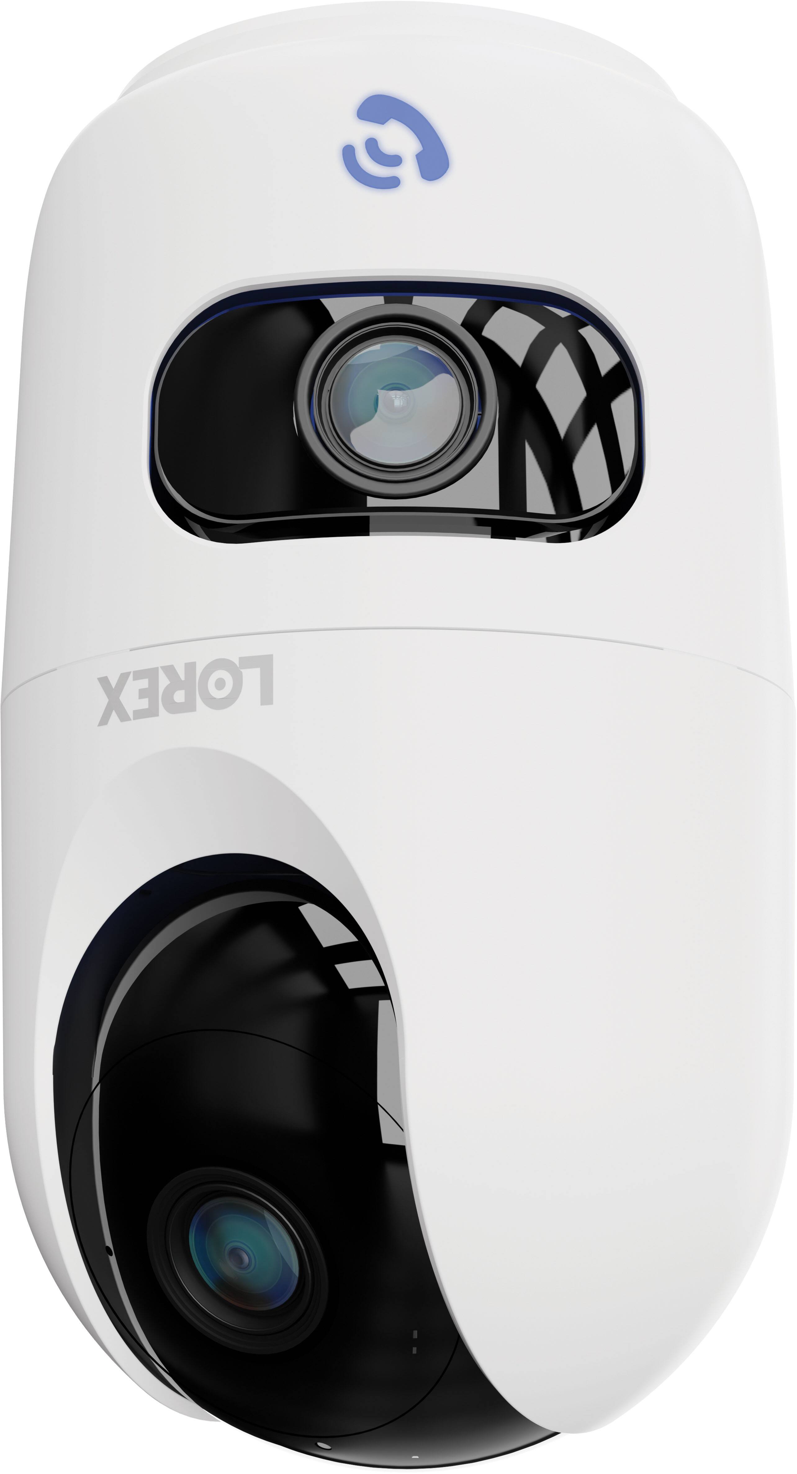 Left. Lorex - 2K Dual-Lens Indoor Pan-Tilt Wireless Camera - White.