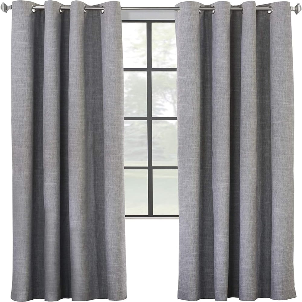Commonwealth Home Fashions - ThermaPlus Maya Blackout Insulated Window Curtain 52" x 63" Grey - Gray