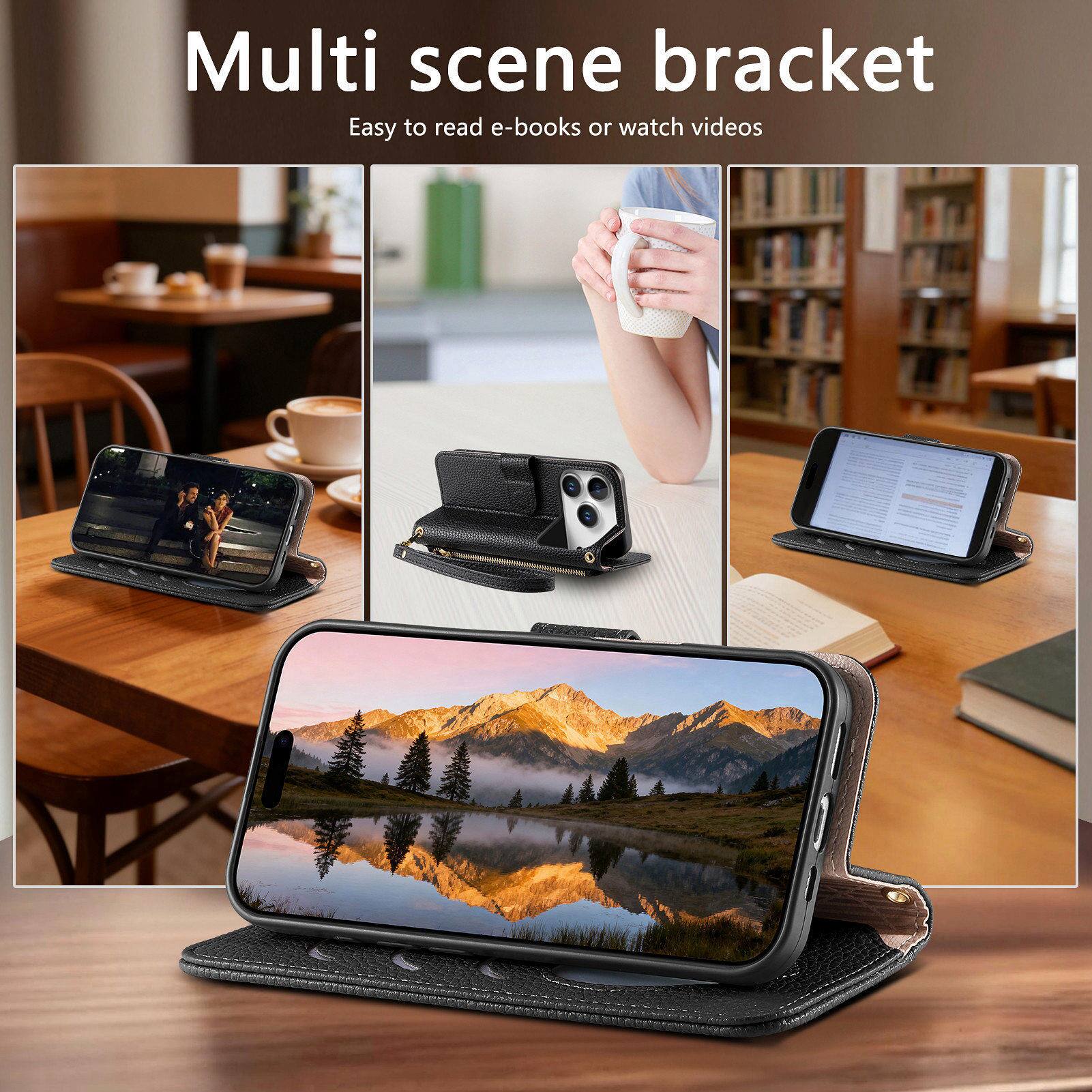 Multi scene bracket  
Easy to read e-books or watch videos