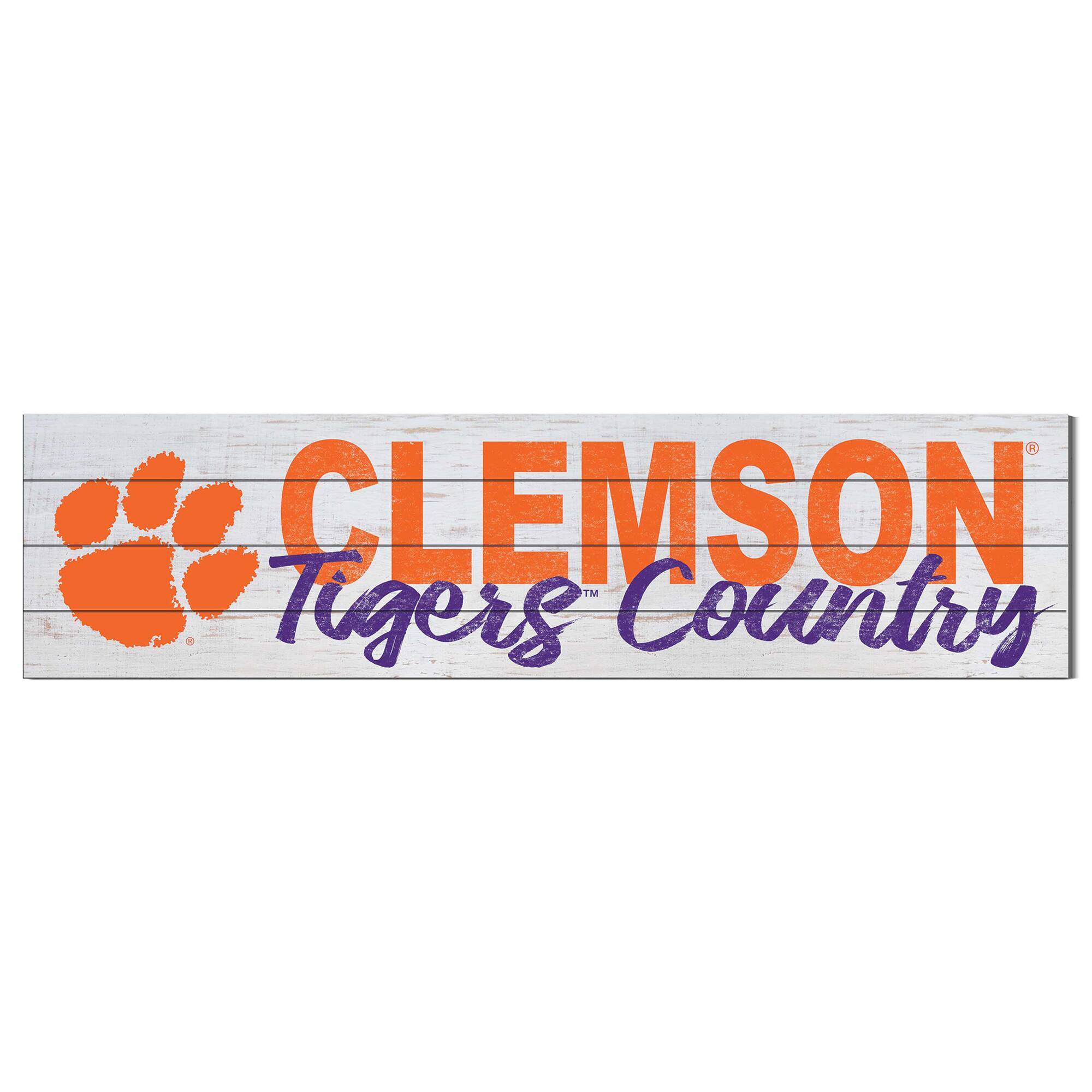 Clemson Tigers 40'' x 10'' Logo Sign